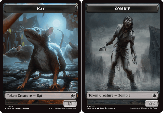 Rat // Zombie Double-Sided Token - Foil